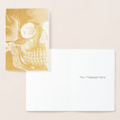 金ゴールドのスカル 箔カード (ディスプレー)