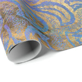 金ゴールドのスクロールは紫、ピンク、青で表示 ラッピングペーパー (ロールコーナー)