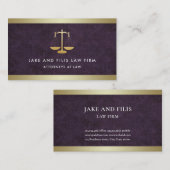 金ゴールドのスケールの弁護士の法律事務所のダマスク織|の金ゴールド 名刺 (正面/裏面)