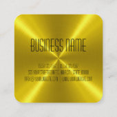 金ゴールドのステンレス鋼の金属 スクエア名刺 (裏面)