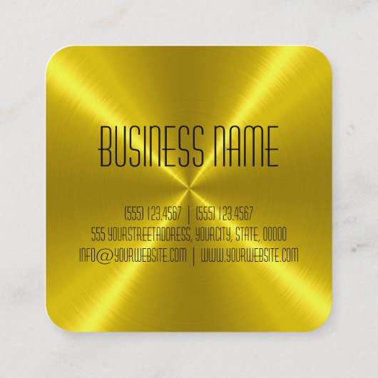 金ゴールドのステンレス鋼の金属 スクエア名刺 (裏面)
