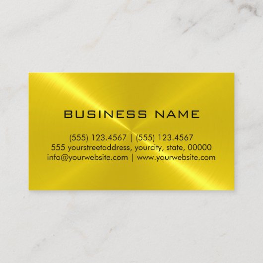 金ゴールドのステンレス鋼の金属 名刺 (裏面)