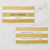 金ゴールドのストライプ 名刺 (正面/裏面)