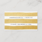 金ゴールドのストライプ 名刺 (裏面)