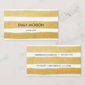 金ゴールドのストライプ 名刺 (正面/裏面)