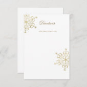 金ゴールドのスノーフレークの方向または情報 エンクロージャーカード (正面/裏面)