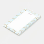 金ゴールドのスノーフレークの青いクリスマスパターン ポストイット (アングル)