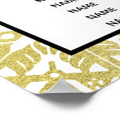 金ゴールドのスノーフレーク座席表 ポスター (角)