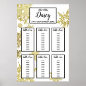 金ゴールドのスノーフレーク座席表 ポスター (正面)