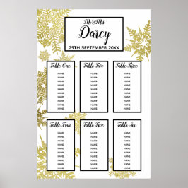 金ゴールドのスノーフレーク座席表 ポスター