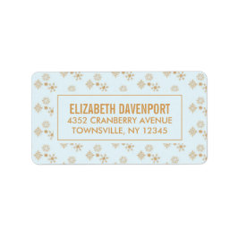 金ゴールドのスノーフレーク霜の降りたの結晶 – クリスマス ラベル