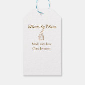 金ゴールドのスパークルは愛と名前を付けたベーカリーを扱う ギフトタグ (裏面)