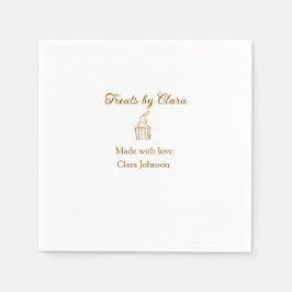 金ゴールドのスパークルは愛と名前を付けたベーカリーを扱う スタンダードカクテルナプキン