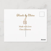 金ゴールドのスパークルは愛と名前を付けたベーカリーを扱う ポストカード (裏面)