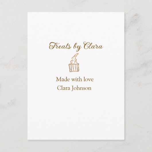 金ゴールドのスパークルは愛と名前を付けたベーカリーを扱う ポストカード (正面)