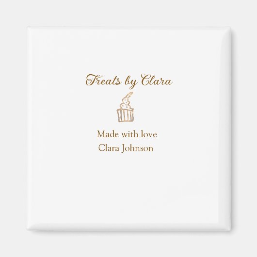 金ゴールドのスパークルは愛と名前を付けたベーカリーを扱う マグネット (正面)