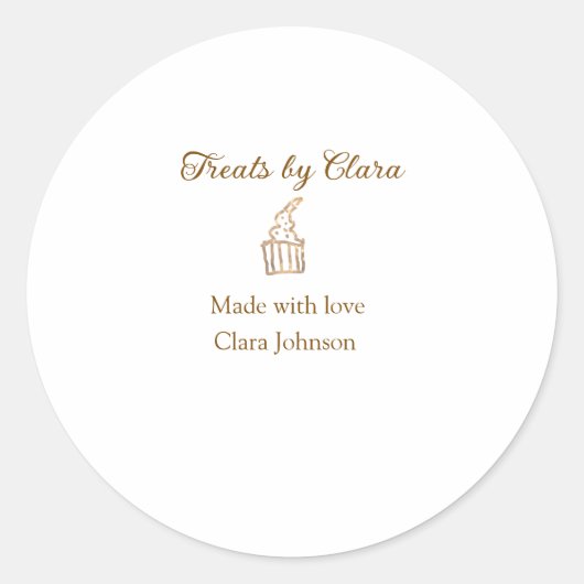 金ゴールドのスパークルは愛と名前を付けたベーカリーを扱う ラウンドシール (正面)