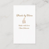 金ゴールドのスパークルは愛と名前を付けたベーカリーを扱う 名刺 (裏面)