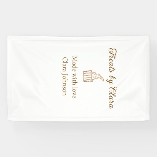 金ゴールドのスパークルは愛と名前を付けたベーカリーを扱う 横断幕 (横)