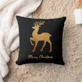 金ゴールドのスパークルトナカイ クッション (ブランケット)