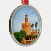 金ゴールドのセヴィルスペインタワーによっては木のやしが開花します メタルオーナメント (右)