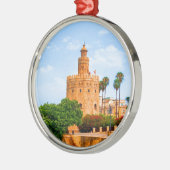 金ゴールドのセヴィルスペインタワーによっては木のやしが開花します メタルオーナメント (左)