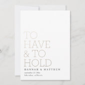 金ゴールドのタイポグラフィモダンを持つ結婚 セーブザデート (正面)