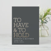 金ゴールドのタイポグラフィモダンを持つ結婚 セーブザデート (スタンド正面)