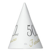金ゴールドのタイポグラフィ第50の誕生日50およびすばらしい パーティーハット (右)