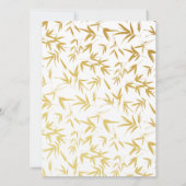 金ゴールドのタケ二重幸福の中国のな結婚式 招待状 (裏面)