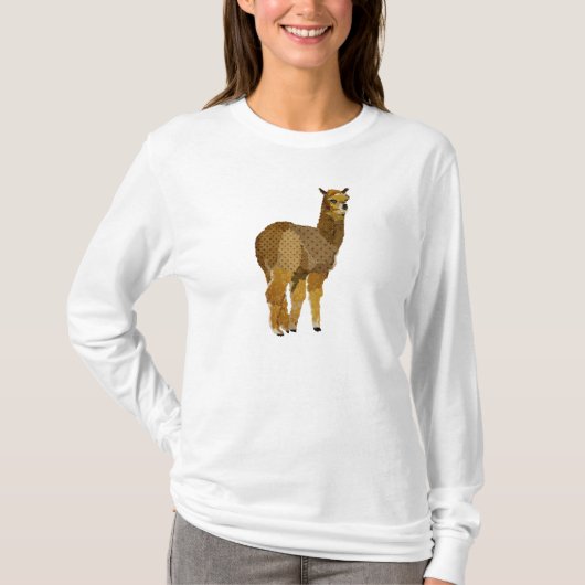 金ゴールドのダイヤモンドのアルパカの服装 Tシャツ (正面)