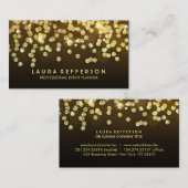 金ゴールドのダイヤモンド-フェイクな金ゴールドホイルの紙吹雪の黒 名刺 (正面/裏面)