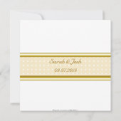 金ゴールドのダマスク織のブロケードのユダヤ人結婚式 招待状 (裏面)