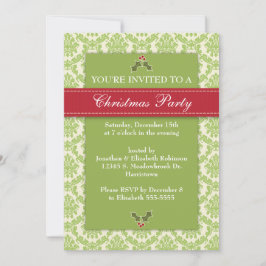 金ゴールドのダマスク織の休日のパーティ 招待状