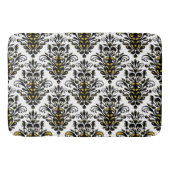 金ゴールドのダマスク織のtouchとのエレガントな白黒 バスマット (正面)