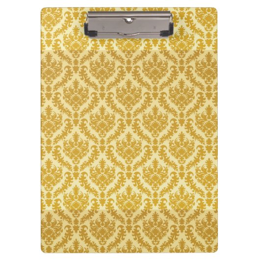 金ゴールドのダマスク織 クリップボード (正面)
