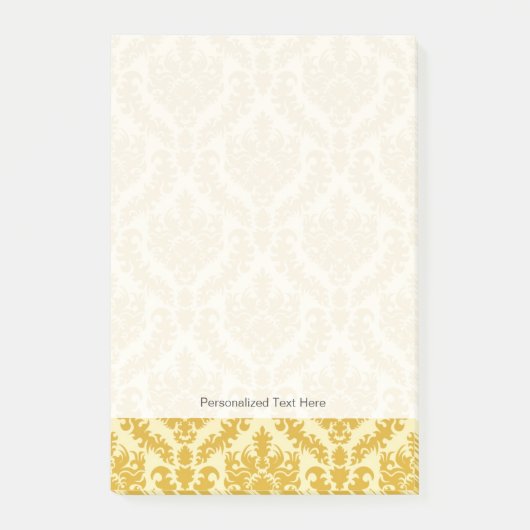 金ゴールドのダマスク織 ポストイット (正面)