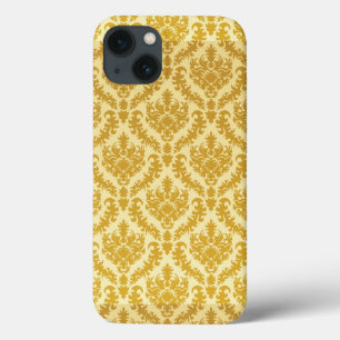 金ゴールドのダマスク織 iPhone 13ケース