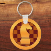 金ゴールドのチェス駒 キーホルダー (正面)