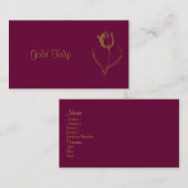 金ゴールドのチューリップ 名刺 (正面/裏面)