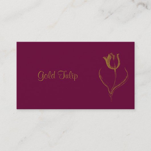 金ゴールドのチューリップ 名刺 (正面)