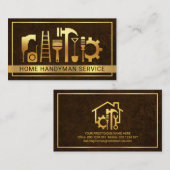 金ゴールドのツールグランジブラウン 名刺 (正面/裏面)