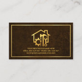 金ゴールドのツールグランジブラウン 名刺 (裏面)