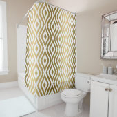 金ゴールドのティアドロップジオメトリックパターン シャワーカーテン (インサイチュ)