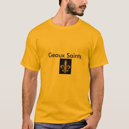 金ゴールドのティーのGeauxの聖者 Tシャツ (正面)