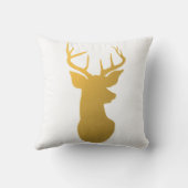 金ゴールドのトナカイの枝角のモダンのシルエット クッション (裏面)