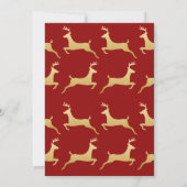 金ゴールドのトナカイ|のクリスマスの結婚式のリハーサルの夕食 招待状 (裏面)