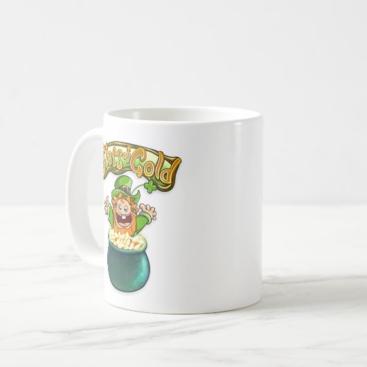 金ゴールドのトミーのマグのスロット コーヒーマグカップ (正面左)