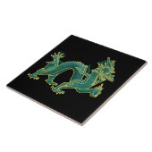 金ゴールドのトリムが付いている緑ドラゴン タイル (側面)