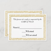 金ゴールドのトリム – RSVPカード (正面/裏面)